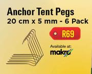 Anchor Tent Pegs 20cm x 5mm- 6 Pack