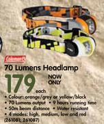 Colemon D 70 Lumens Headlamp Each