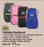 Camp Master Foldable Backpack-Each
