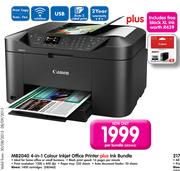 Canon MB2040 4-In-1 Colour Inkjet Office Printer Plus Ink Bundle