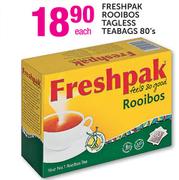 Freshpak Rooibos Tagless Teabags-80's