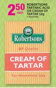 Robertsons Tartaric Acid Or Cream Of Tartar Assorted-12g