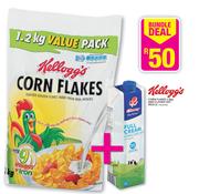 Kellogg's Corn Flakes-1.2kg and Clover UHT Milk-1Ltr 
