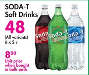 Soda-T Soft Drinks (All variants)-6 x 2 Ltr
