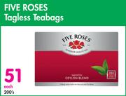 Five Roses Tagless teabags-200.s Pack