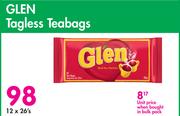 Glen Tagless Teabags-12 x 26's Pack