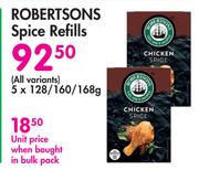Robertsons Spice Refills (All variants)-5 x 128/160/168g