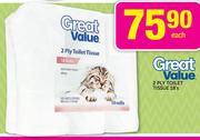 Great Value 2 Ply Toilet Tissue-18's