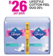 Lifestyle Cotton Feel Duo-20's Per Pack