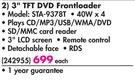 Sinotec 3" TFT DVD Frontloader STA-9378T