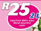 Liqui Fruit 100% Juice Blend-2Ltr Each