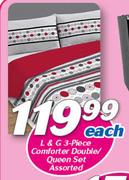 L&G 3-Piece Comforter Double/Queen Set-Each
