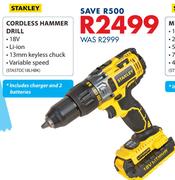 Stanley Crdless Hammer Drill STASTDC 18LHBK