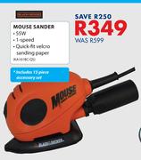 Black & Decker 55W Mouse Sander Including 15 Piece Accessory Set KA161BC-QS