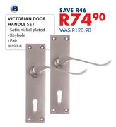Victorian Door Handle Set B6SSKP-8-Per Pair