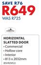 Swartland Horizontal Slatted Door-813 x 2032mm