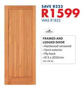 Swartland Framed & Ledged Door-813 x 2032mm