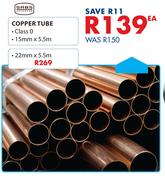 SABS Approved Copper Tube 22mm x 5.5m-Each