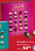 Lindt 20 Piece Mini Pralines-100g