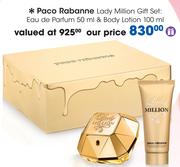 Paco Rabanne Lady Million Gift Set: Eau De Parfum-50ml & Body Lotion-100ml