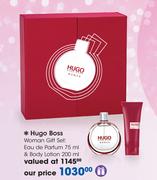 Hugo Boss Women Gift Set: Eau De Parfum 75ml & Body Lotion 200ml