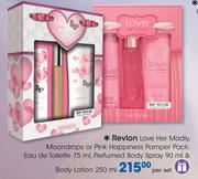 Revlon Love Her Madly,Moondrops Or Pink Happiness Pamper Pack:Eau De Toilette-75ml