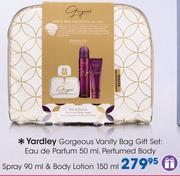 Yardley Gorgeous Vanity Bag Gift Set:Eau De Parfum 50ml,Perfumed Body Spray 90ml&Body Lotion 150ml