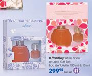 Yardley White Satin Or Lace Gift Set: Eau De Toilette 100ml & 15ml-Per Set