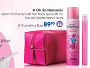 Oh So Heavenly Glam On The Go Gift Set:Body Spray-90ml, Eau De Toilette Wand-14ml & Cosmetics bag