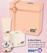 Mont Blanc Lady Emblem Gift Set Eau De Toilette 50ml & Body Lotion 100ml