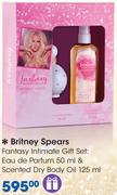 Britney Spears Fantasy Intimate Gift Set Eau De Parfum 50ml & Scented Dry Body Oil 125ml