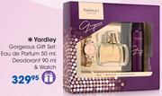 Yardley Gorgeous Gift Set Eau De Parfum 50ml, Deodorant 90ml & Watch