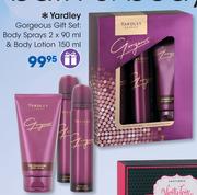 Yardley Gorgeous Gift Set: Body Sprays-2 x 90ml And Body Lotion-150ml