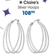 Claire's Silver Hoops