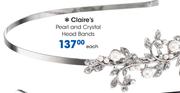 Claire's Pearl And Crystal Head Bands-Each