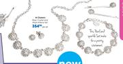 Claire's Silver Crystal And Pearl 4 Piece Set-Per Set