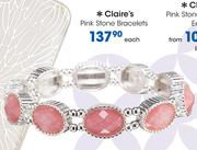 Claire's Pink Stone Bracelets-Each