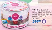 Sorbet Sweetest Sixteen Nails Tub Gift Set With 16 Mini Nail Polishes-16x5ml