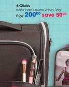 Clicks Black Hard Square Vanity Bag