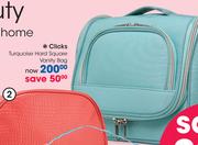 Clicks Turquoise Hard Square Vanity Bag