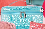 Clicks Turquoise Leopard Print Vanity Bag