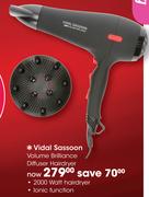 Vidal Sassoon Volume Brilliance Diffuser Hairdryer