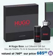 Hugo Boss Just Different Gift Set:Eau De Toilette-75ml & Deodorant Stick-75ml