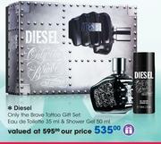 Diesel Only The Brave Tattoo Gift Set:Eau De Toilette-35ml & Shower Gel-50ml