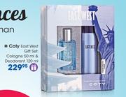 Coty East. West Gift Set:Cologne-50ml & Deodorant-120ml