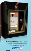 Revlon Man Fire & Ice Inferno Gift Set:Eau De Toilette-50ml & Deodorant-120ml