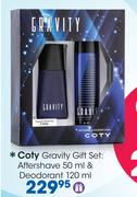 Coty Gravity Gift Set:Aftershave-50ml & Deodorant-120ml