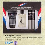 Integrity Gift Set:Eau De Toilette-50ml, Hand & Body Wash-75ml & Deodorant-125ml