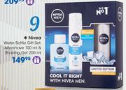 Nivea Water Bottle Gift Set:Aftershave-100ml & Shaving Gel-200ml