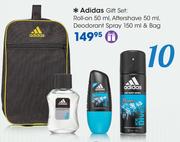 Adidas Gift Set:Roll On-50ml, Aftershave-50ml, Deodorant Spray-150ml & Bag